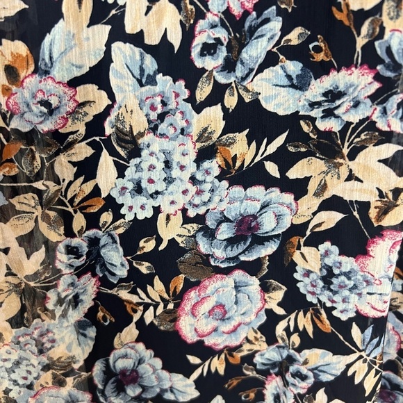 NEW Banana Republic Women's Navy Multi Floral Chiffon Midi Dress Feminine Boho - Picture 11 of 15